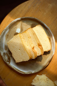 Close-up of dessert in plate on table