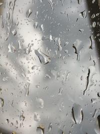 Full frame shot of wet glass window
