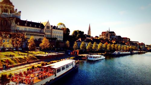 View of buildings in city at waterfront