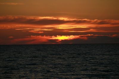 Scenic view of sea at sunset