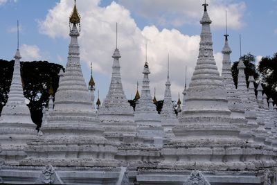 Low angle view of temple building against sky