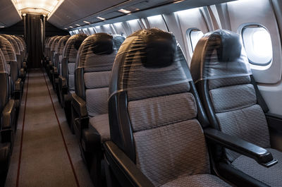 Empty seats in airplane