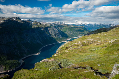 Scenic view of mountains against sky