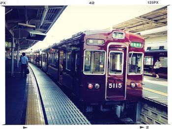 Train at railroad station platform