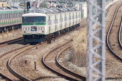 Train on railroad track