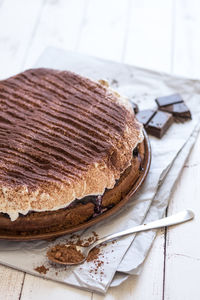 Close-up of dessert in plate on table