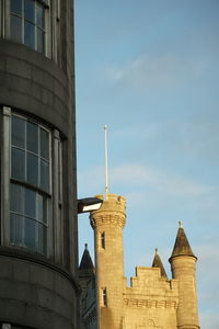 Low angle view of historic building against sky