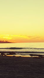 Scenic view of sea at sunset