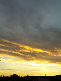 Scenic view of cloudy sky at sunset