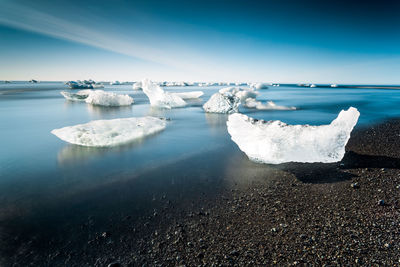 The beautiful jokulsarlon glaciar lagoon in iceland