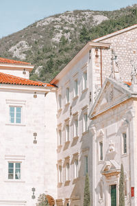 Low angle view of buildings in town