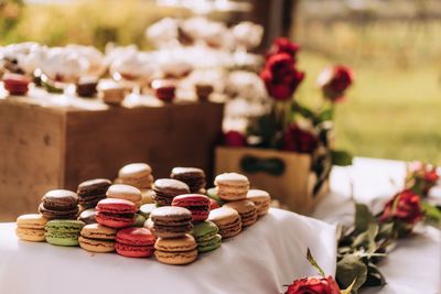 Close-up of cake on table