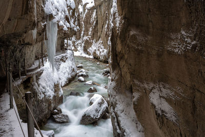 Scenic view of waterfall