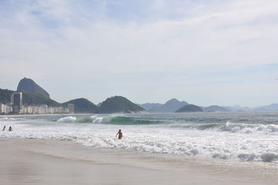 Scenic view of beach against sky