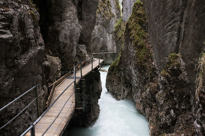 Scenic view of river amidst rock formation