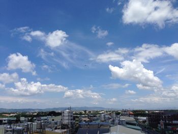 High angle view of cityscape against sky