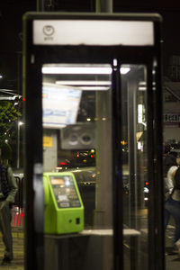 Train in city at night