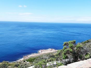 High angle view of sea against sky