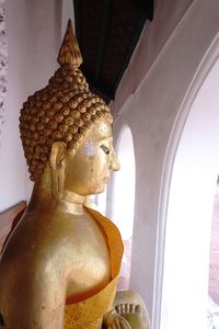 Statue of buddha in building