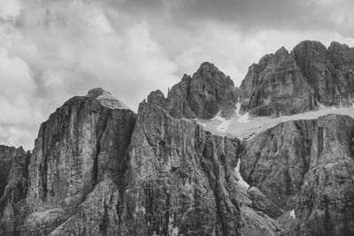 Panoramic view of rocky mountains against sky