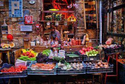 Fruits for sale at market stall