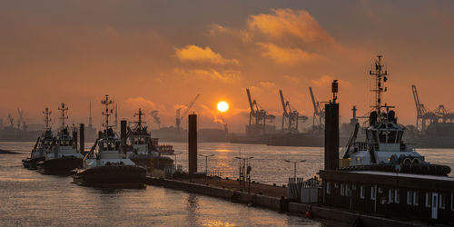 Boats in harbor