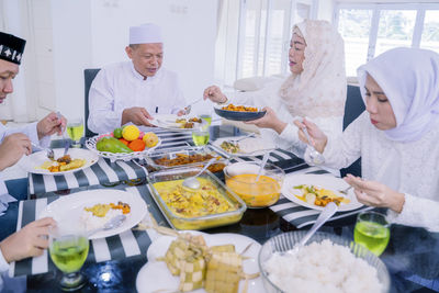 Group of people on table