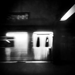 Train passing through tunnel