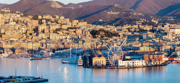 Aerial view of buildings in city