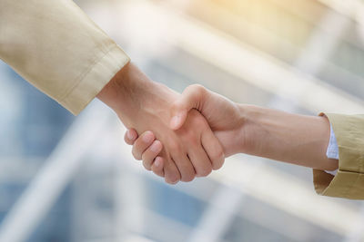 Cropped hands of business people doing handshake