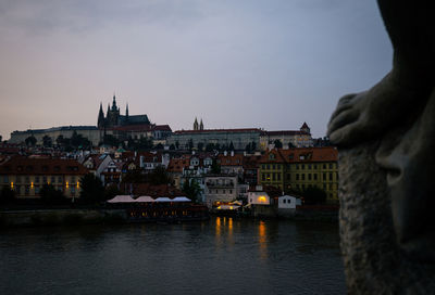 Low angle view of city at waterfront