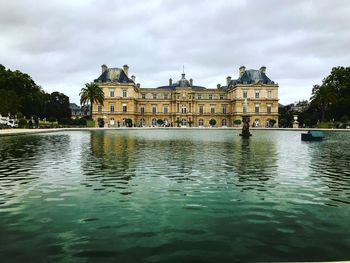 Reflection of building in lake