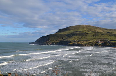 Scenic view of beach against sky