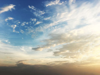 Low angle view of clouds in sky