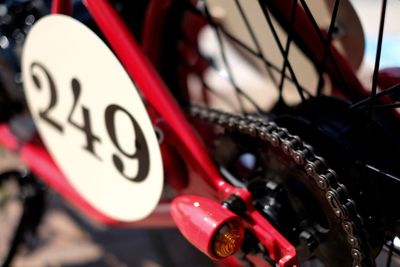 Close-up of cropped bicycle