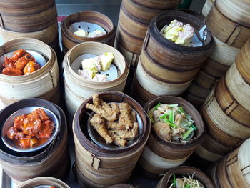 High angle view of food