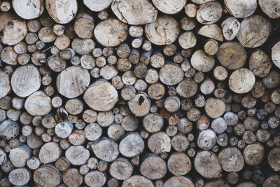 Full frame shot of logs