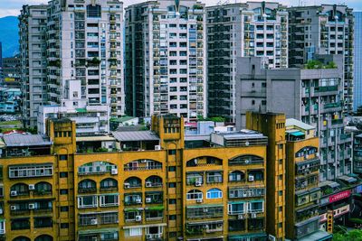 Full frame shot of modern buildings in city