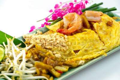 Close-up of meal served in plate