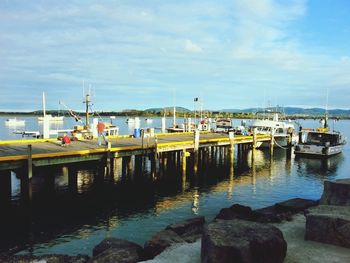 Boats in harbor