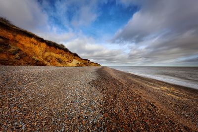 Scenic view of beach against sky