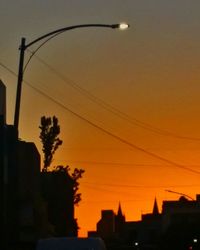 Silhouette buildings against sky during sunset