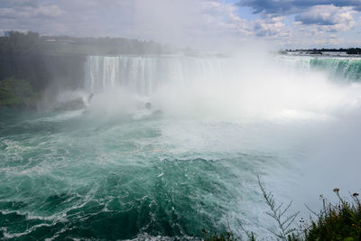 Scenic view of waterfall