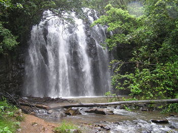 Scenic view of waterfall