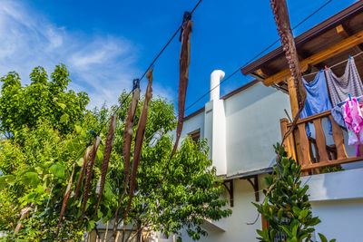 Low angle view of house against sky