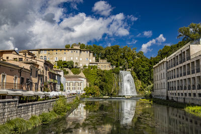 Bridge over river against sky