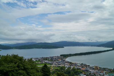 Top view of amanohashidate, miyazu, kyoto