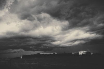 Scenic view of landscape against cloudy sky