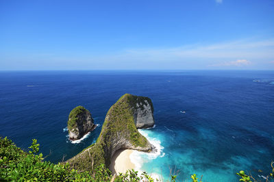 High angle view of sea against sky