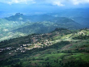 High angle view of landscape against sky